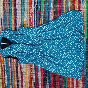 ⭐️kensie dress teal white polka dot